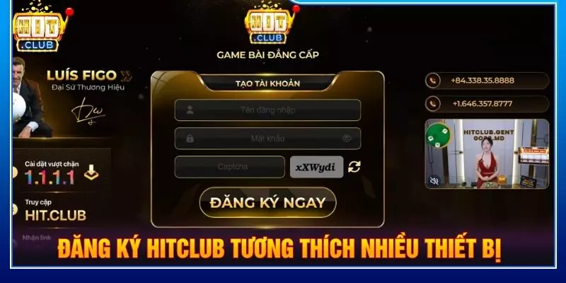 Đăng ký Hitclub tương thích nhiều thiết bị